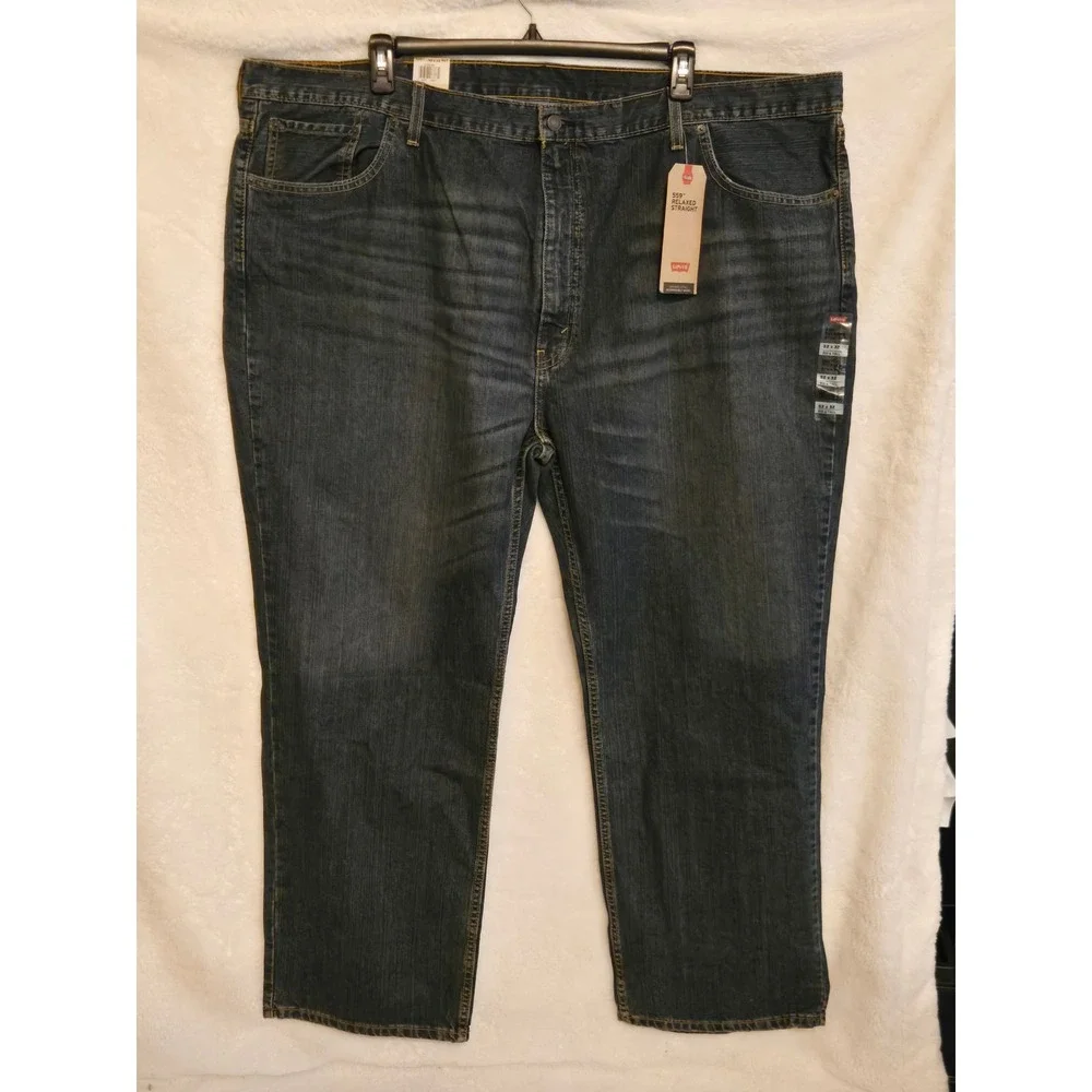 Levis 559 Mens 52×32 Relaxed Straight Jeans  Big & Tall Dark Wash 01559-2765